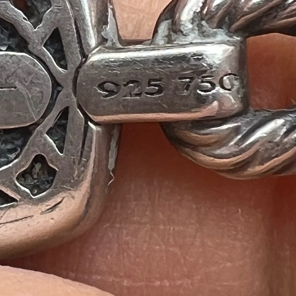 🔴Authentic DAVID YURMAN Albion Champagne Citrine & Diamonds Silver& 18k Bracelet - Picture 8 of 12